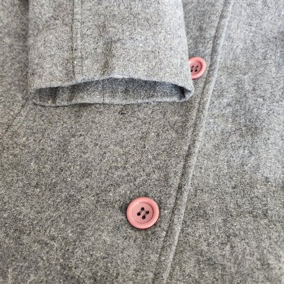 Vintage Wanko Gray Wool Blend Coat Size Large 38 Midi Length‎ Soft Luxe Jacket - Picture 13 of 13